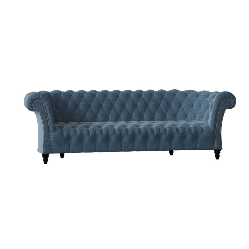 Canapé Chesterfield à accoudoirs roulés, Océan Key, Noir, 84 pouces