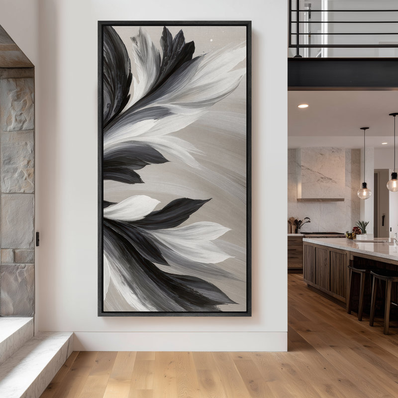 Très grand art mural sur toile encadré - impressions murales rétro pour chambre à coucher, Noir