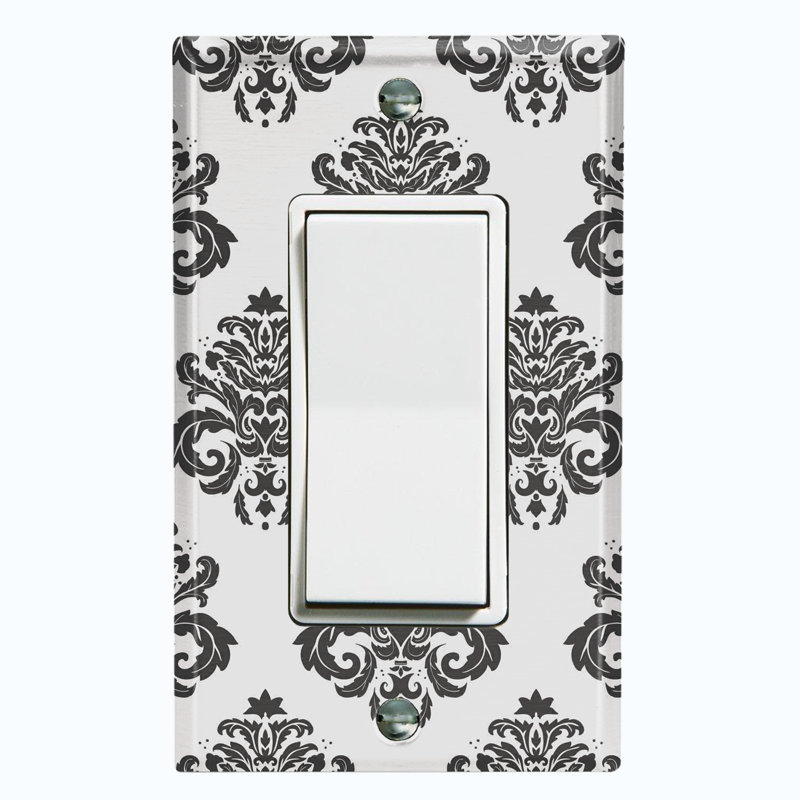 Plaque murale berçante Damask Rose, Gris