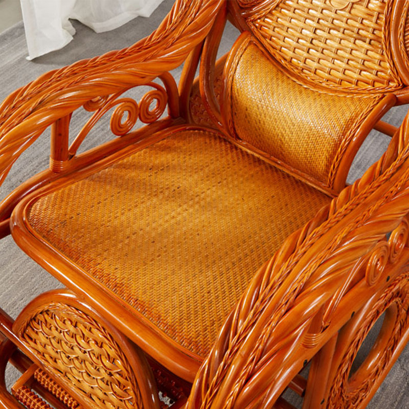 Chaise berçante en rotin, Brun