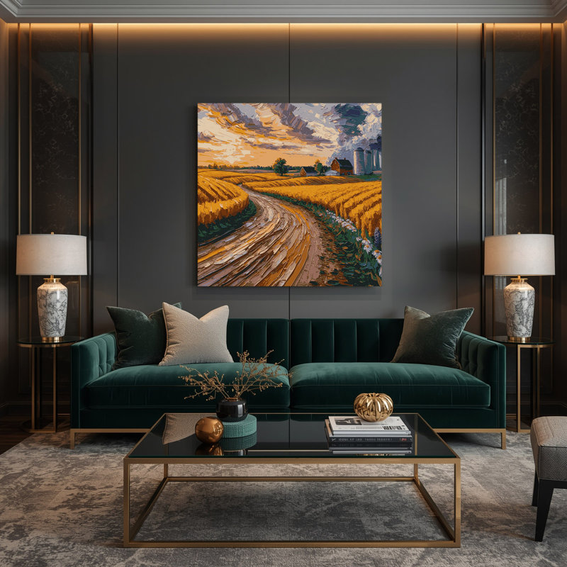 Art mural sur toile brune «USA State Indiana», H 16 po x l 16 po