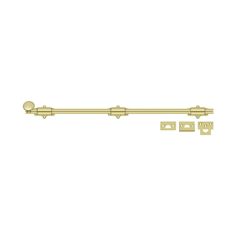 Brass Latch/Catch/Bolt, Polished Brass, 1.875" H x 24.375" W x 1.25 " D