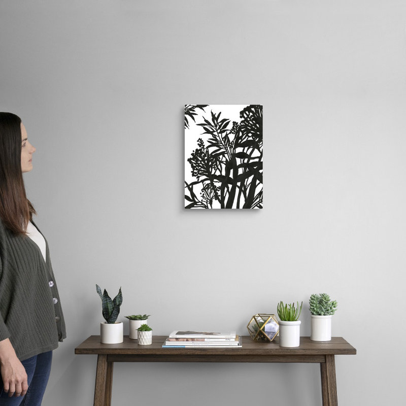 Feuillage monochrome II-reproduction d’art sur toile, Toile tendue, H 16 po x l 12 po x P 1,25 po