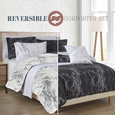 Elegant Comfort Reversible 10-Piece Comforter Set, Decorative Pillow And Fitted Sheet With Smart Pockets, Soft, Plush, & Lightweight Material