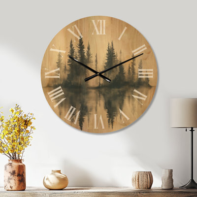Horloge murale en bois Scenic Non-Ticking