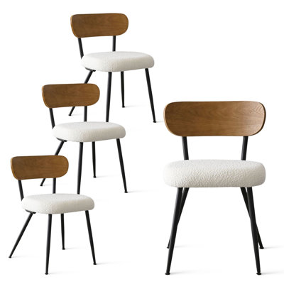 Chaise de salle à manger rembourrée à hauteur de siège 19,5 po Boucle