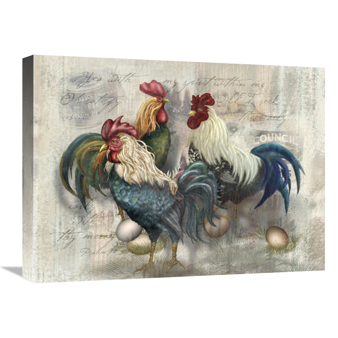 " Rooster Trio " by Alma Lee Global Gallery 