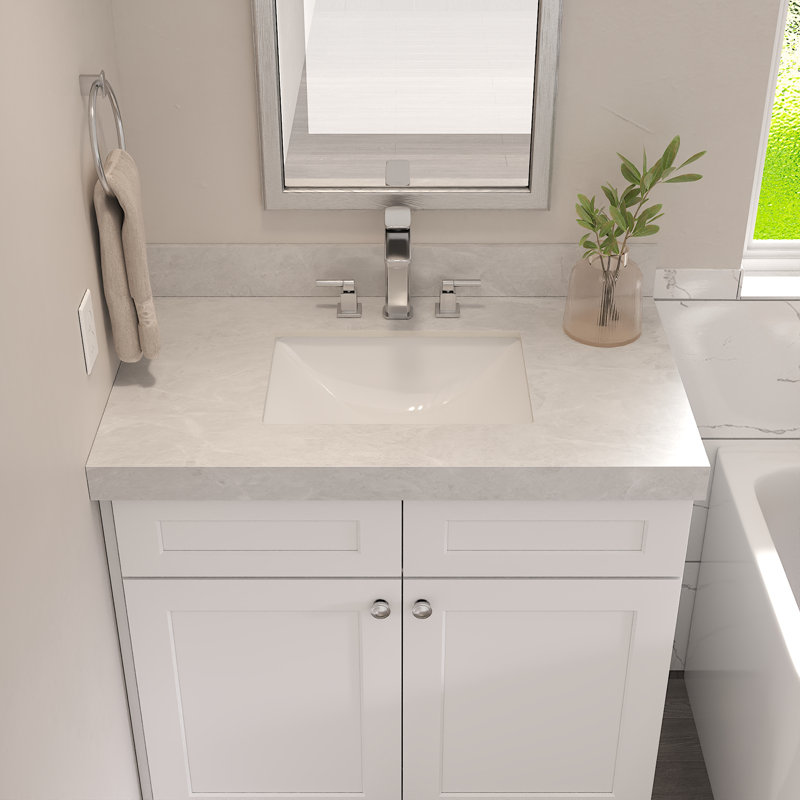 Comptoir de meuble-lavabo Furinno, Jade clair, Bol simple, Central