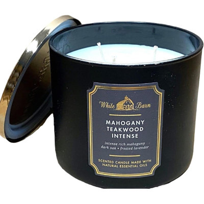 White Barn 3-Wick Candle In Mahogany Teakwood High Intensity, Scented