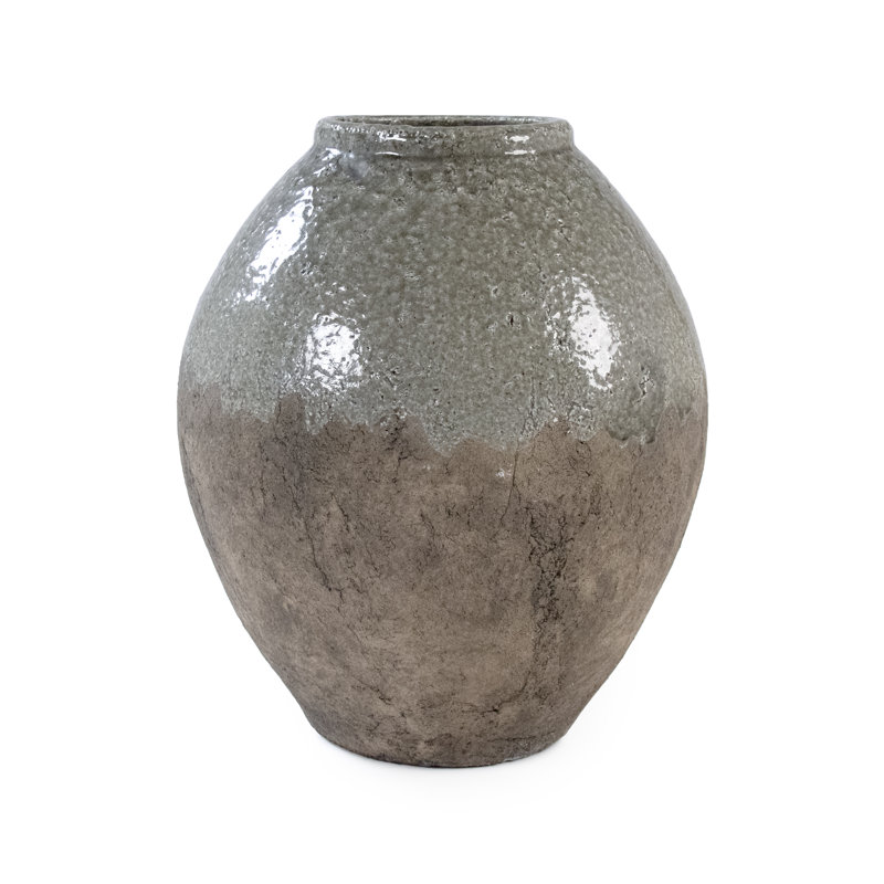Earthernware Table Vase, 17.5" H x 15" W x 15" D