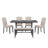 6-Piece Farmhouse Dining Table Set With Rectangular Trestle Table, 4 Upholstered Chairs, And Bench For Elegant And Comfortable Dining, Dining Table Set