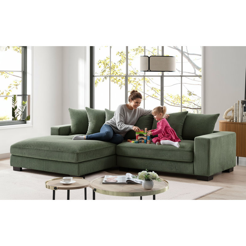 Canapé modulaire surdimensionné deux pièces, Vert foncé