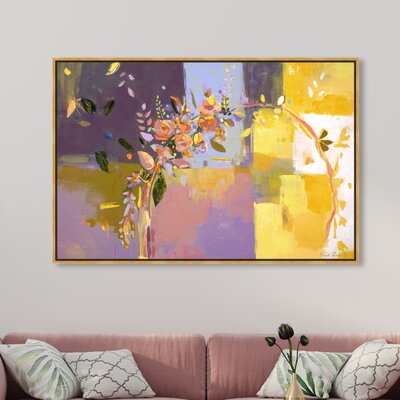 Floral And Botanical 'Michaela Nessim - Sunset Floral Falls' Florals By Oliver Gal Wall Art Print -  36284_54x36_CANV_PSGLD