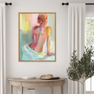 Woman Posing by Jenny Westenhofer Framed Canvas Wall Art Print