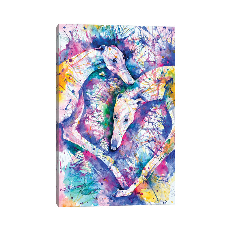 Transcendent Greyhounds by Zaira Dzhaubaeva - Wrapped Canvas Gallery-Wrapped Canvas Giclée, 20.32 cm H x 30.48 cm W
