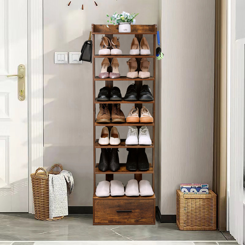 Range-chaussures 16 paires, Brun rustique
