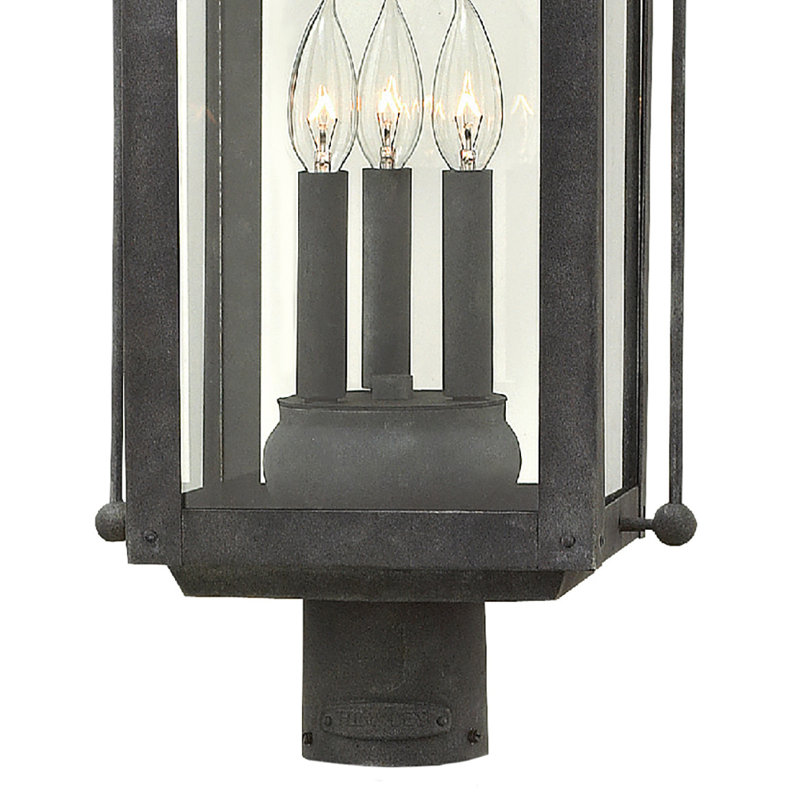 Anchorage Outdoor 3-Light Lantern Head, Aged Zinc