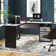Nedyo 55.7" Lift Top Computer Desk with Storage Drawers, Home Office Desk with Monitor Stand