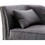 Banc de chaise d'appoint à aspect lin gris ardoise, garniture cloutée avec coussin pour adultes, salon