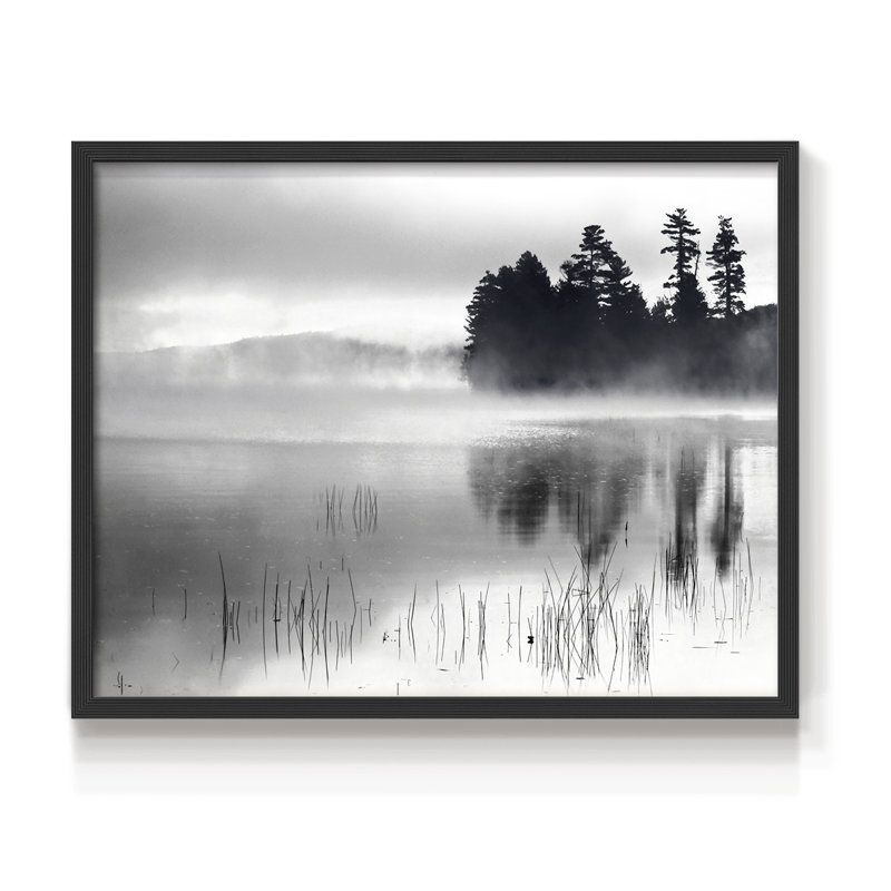 Automne lever de soleil sur le lac Raquette - reproduction encadrée, Noir, noir, noir, noir, H 22 po x l 28 po