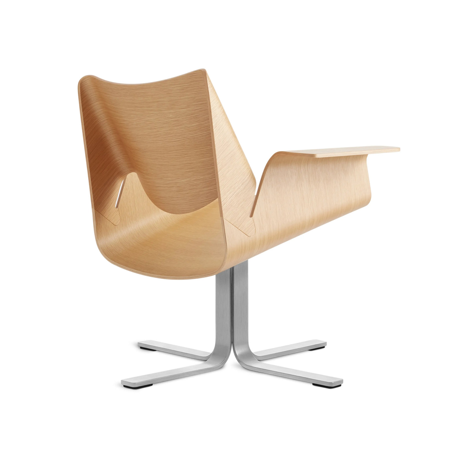 Buttercup Swivel Office Chair, White Oak/Stainless Steel