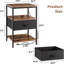 45cm W Metal Bedside Table