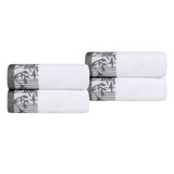 Carinna Cotton Medium Weight Floral Jacquard Border Assorted Bathroom Towel Set