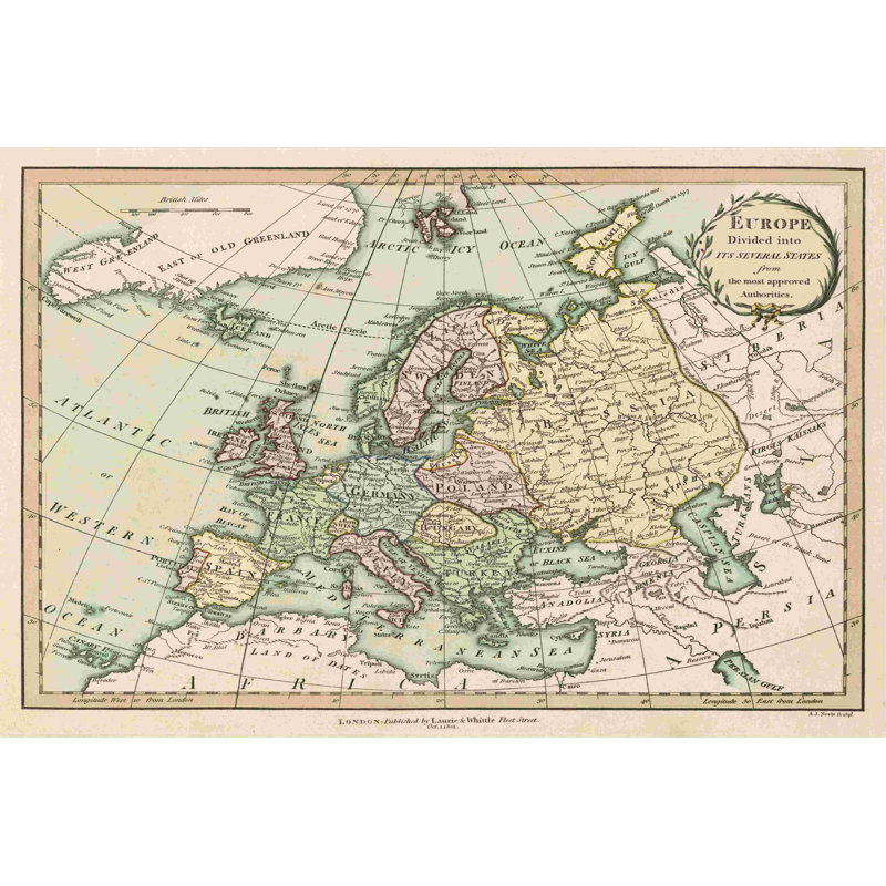Carte historique de l'Europe, H 8 po x l 12 po