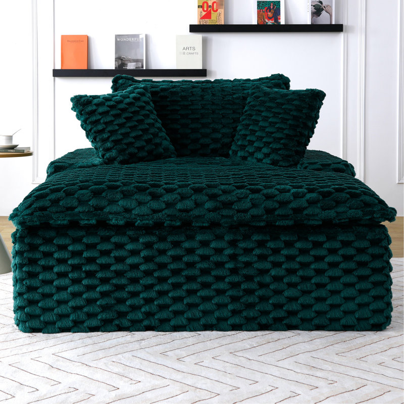 Confort - 51 pouces avec structure de siège en éponge, convient au coin de lecture de la baie vitrée de la chambre à coucher, espace privé de grande taille à utilisation flexible, tissu polaire tortue, coussin, solitude idéale