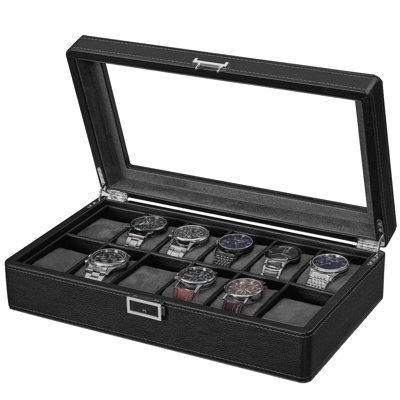 12Watch Box Organizer for Men Luxury Watch Display Case