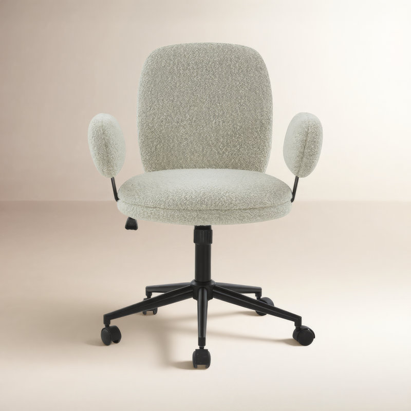 Arwen Boucle Task Chair, White