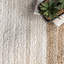 Tapis blanc cassé en jute tissé à la machine avec bordure Palermo-21729185