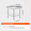 Table de travail en acier inoxydable durable avec dosseret à 3 côtés, hauteur réglable pour un usage commercial et domestique