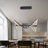 Elegant Black Linear Piano Keys Pendant Chandelier