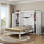 Lit escamotable avec structure en bois massif, armoire escamotable avec 2 armoires et tablettes de rangement-1447146557-1473838440