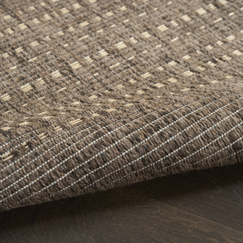 Tulum Striped Indoor/Outdoor Area Rug, Rectangle 4' x 6', Brown