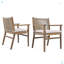Ensemble de 2 chaises de salle à manger d'extérieur, fauteuil de patio en bois d'acacia