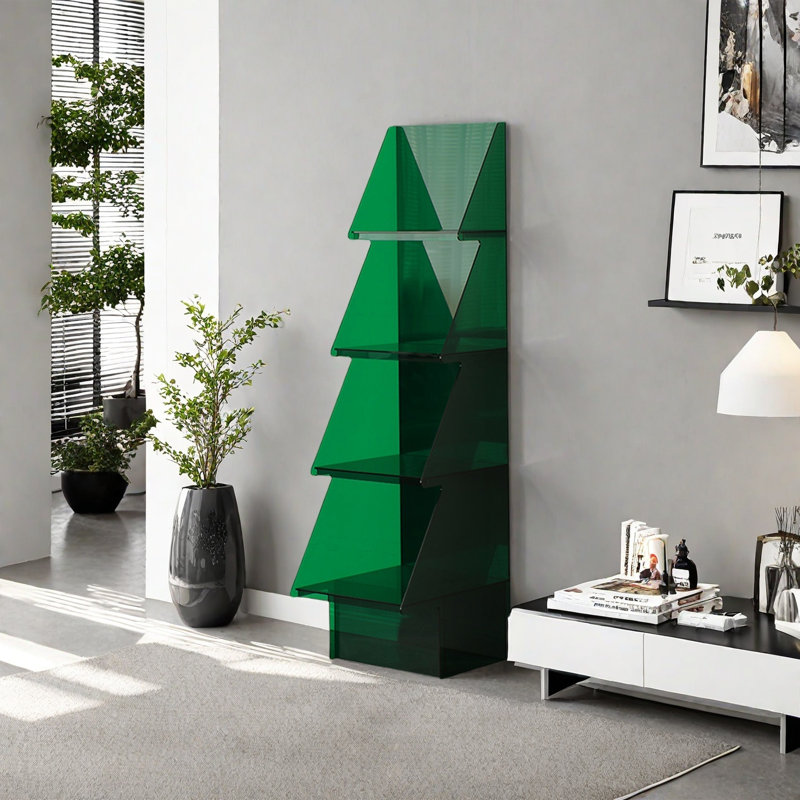 Une bibliothèque au design unique et tendance,  (4 tablettes) H 59 po x l 15,7 po x P 11,8 po, Vert