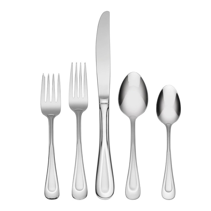 Ensemble de couverts 45 pièces Oneida Satin Sand Dune, service pour 8