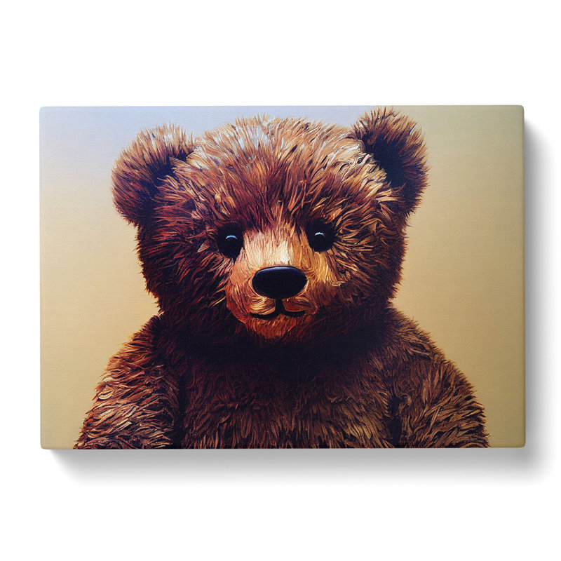 Enigmatic Teddy Bear - Wrapped Canvas Print, 40cm H x 60cm W x 3cm D