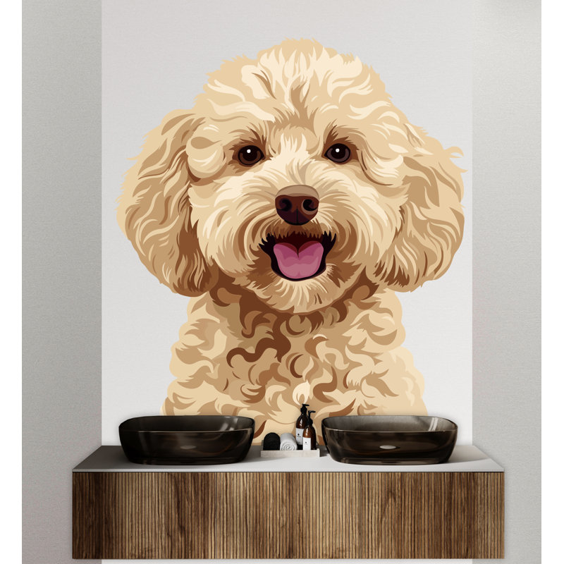 Décalcomanie Goldendoodle, décorations pour chien, maman et enfants, art mural, amoureux des chiens, H 60 po x l 50 po