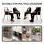Summer - Fauteuil empilable moderne en plastique 4 pièces pour l'intérieur / l'extérieur - Dossier ergonomique à lattes, matériau PP résistant aux intempéries, gris chaud - Patio, balcon, café