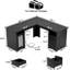 Bureau de direction en L 60 po avec tiroirs et prises de courant Detcho-673389968