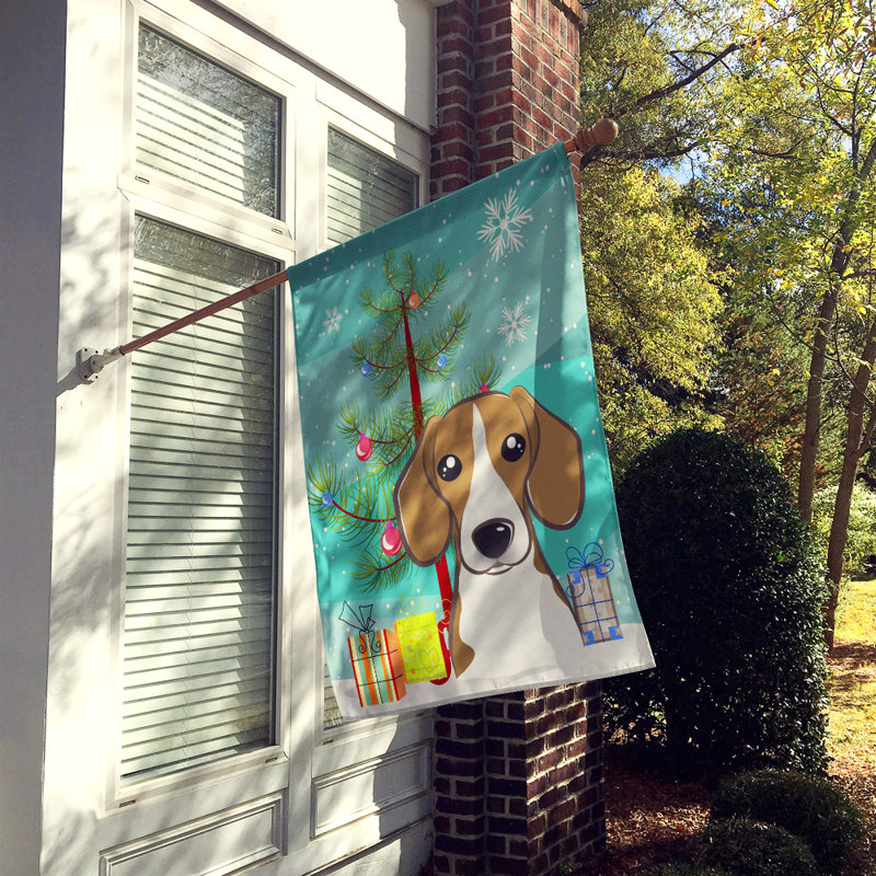 Drapeau en polyester 2 côtés sous l’arbre Silloth, Beagle, H 40 po x l 28 po x P 0,01 po, Drapeau pour la maison