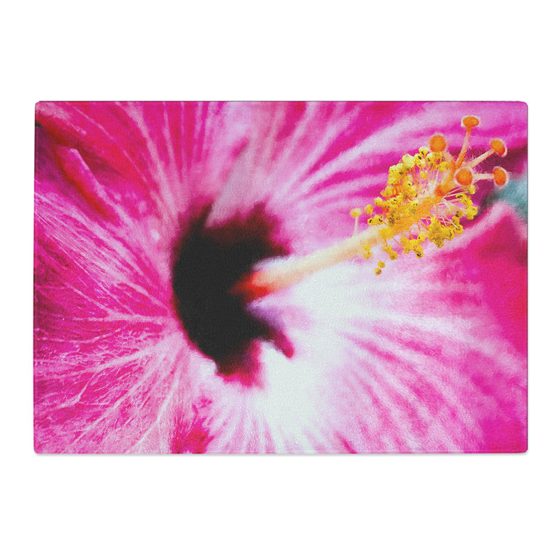 A Flower Painting Chopping Board, 0.4cm H x 29cm W x 39cm L