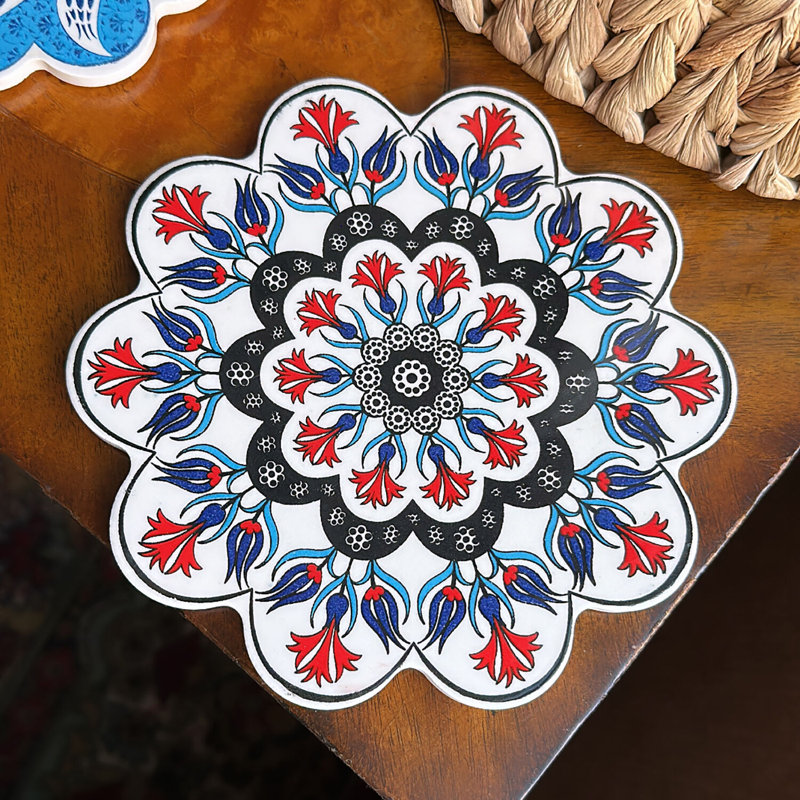 Vintage Style Ceramic Tile Trivet 7''