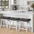 Extra Wide 19.7" Seat Counter Height Stool Modern Upholstered Wood Saddle Barstools-643611729