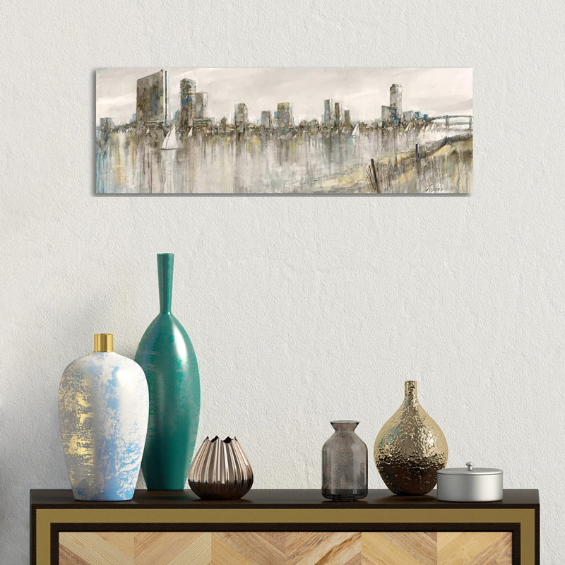 Skyline Sail by Ruane Manning - Wrapped Canvas Panoramic Gallery-Wrapped Canvas Giclée, 30.48 cm H x 91.44 cm W x 1.91 cm D