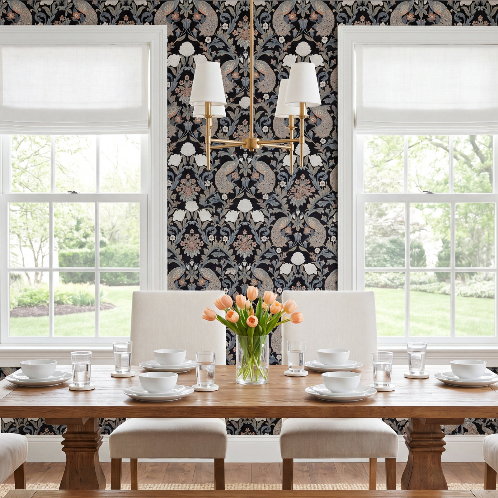 Harmony Floral Wallpaper, Black