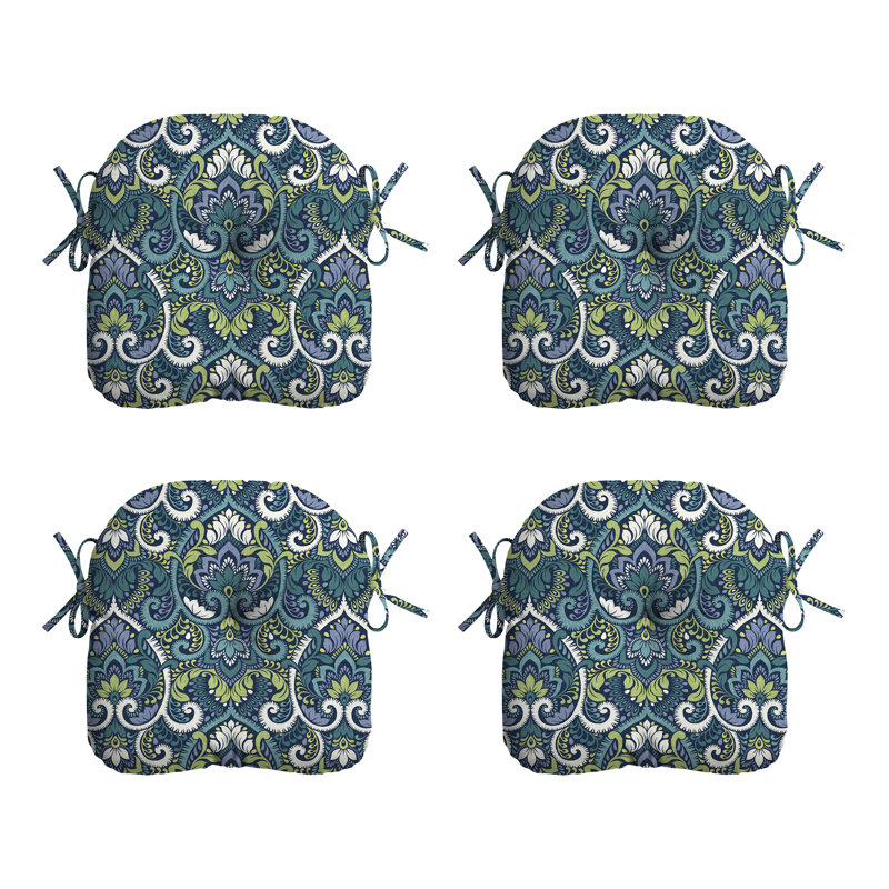ARDEN Outdoor Seat Cushion, Blue/Green/White